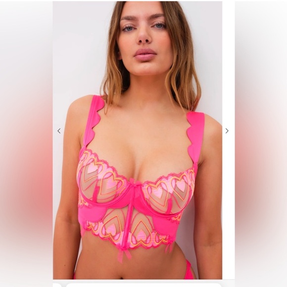 For Love And Lemons Other - For Love And Lemons | Pink Heart Victoria Lace‎ Bra